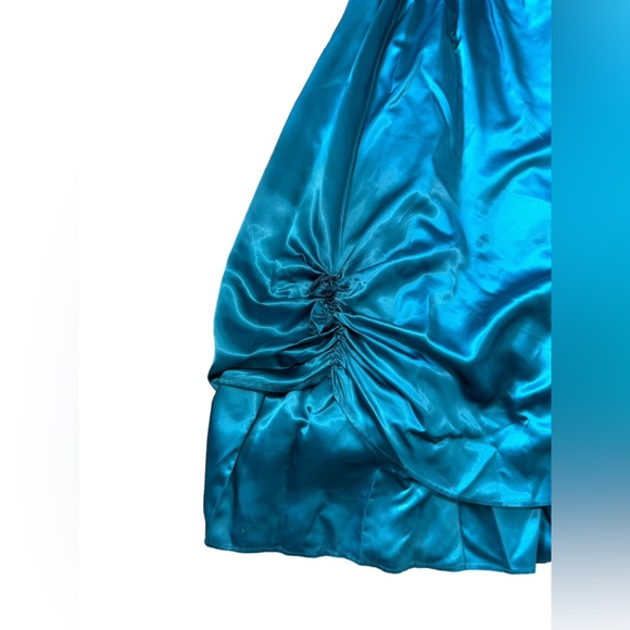 1960s Gunne Sax Romantic Renaissance Bridal Collection Tooled Satin Dress - Picture 9 of 11